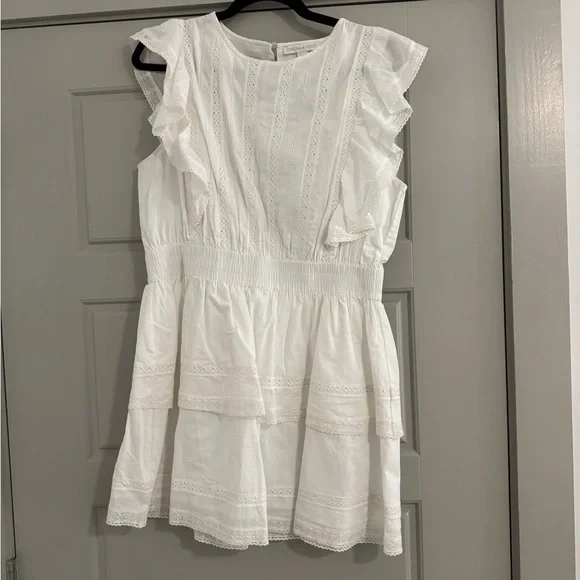 Chelsea & Violet Dresses | Chelsea & Violet Ivory Lace-Trimmed Dress | Color: White | Size: L | Nawban3's Closet Chelsea & Violet Dresses | Chelsea & Violet Ivory Lace-Trimmed Dress | Color: White | Size: L | Nawban3's Closet